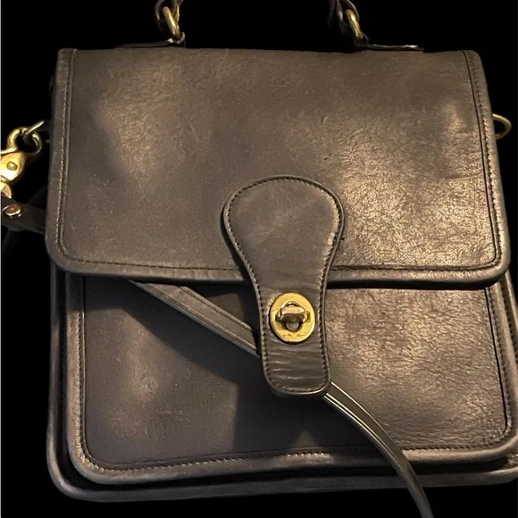 Coach Willis 1995 Classic Black Leather Shoulder Bag - Picture 1 of 1